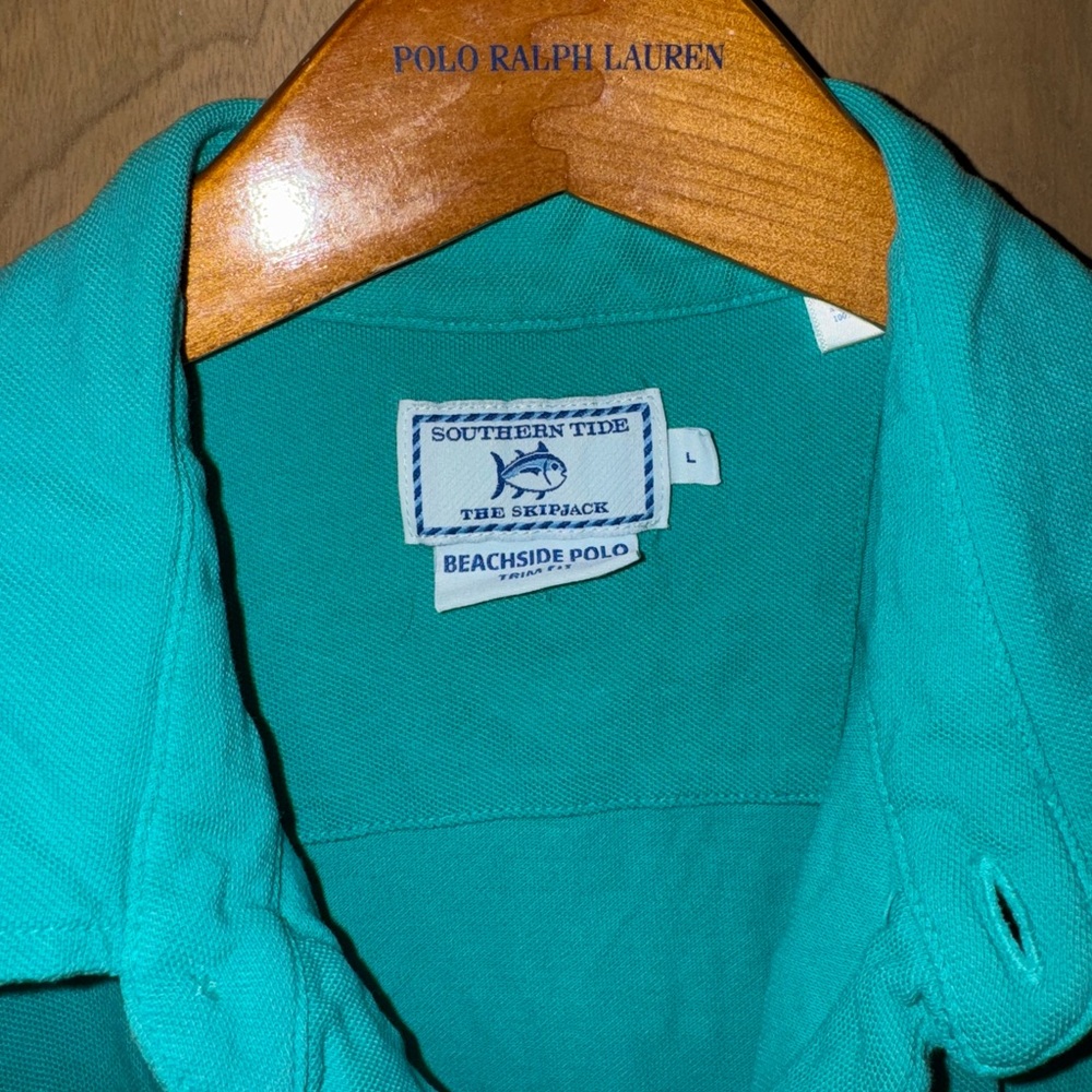 Southern Tide Teal Turquoise Preppy Short Sleeved Polo
